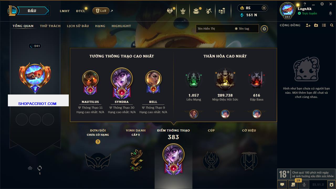 Acc Liên Minh Huyền Thoại/Đấu Trường Chân lý mã số 6838