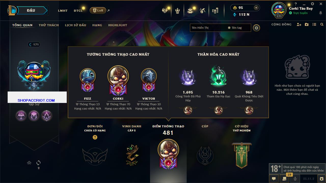 Acc Liên Minh Huyền Thoại/Đấu Trường Chân lý mã số 6841