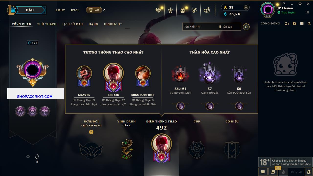 Acc Liên Minh Huyền Thoại/Đấu Trường Chân lý mã số 6845