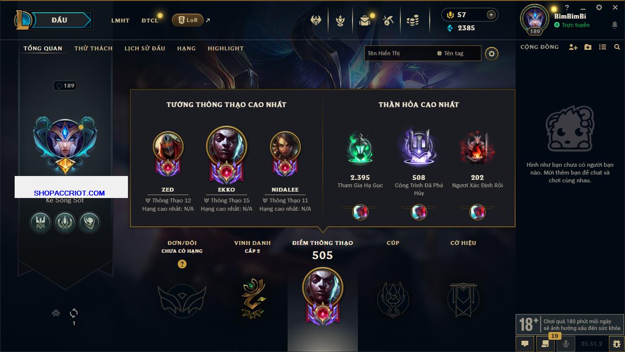 Acc Liên Minh Huyền Thoại/Đấu Trường Chân lý mã số 6848