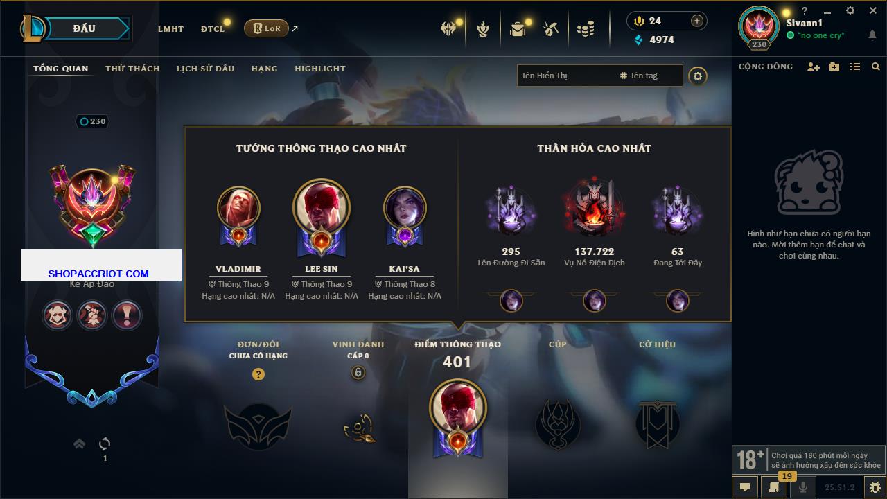 Acc Liên Minh Huyền Thoại/Đấu Trường Chân lý mã số 6852