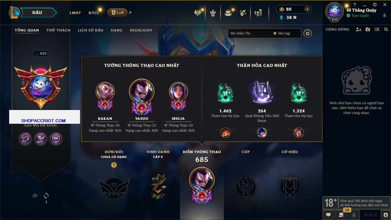 Acc Liên Minh Huyền Thoại/Đấu Trường Chân lý mã số 6857