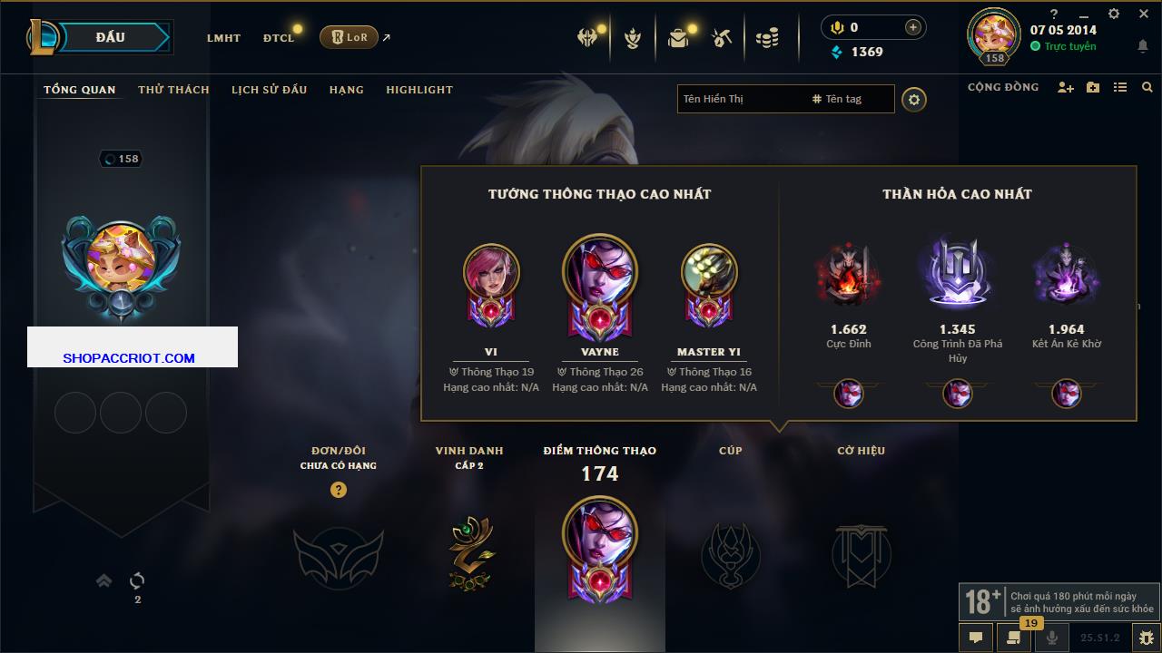 Acc Liên Minh Huyền Thoại/Đấu Trường Chân lý mã số 6859