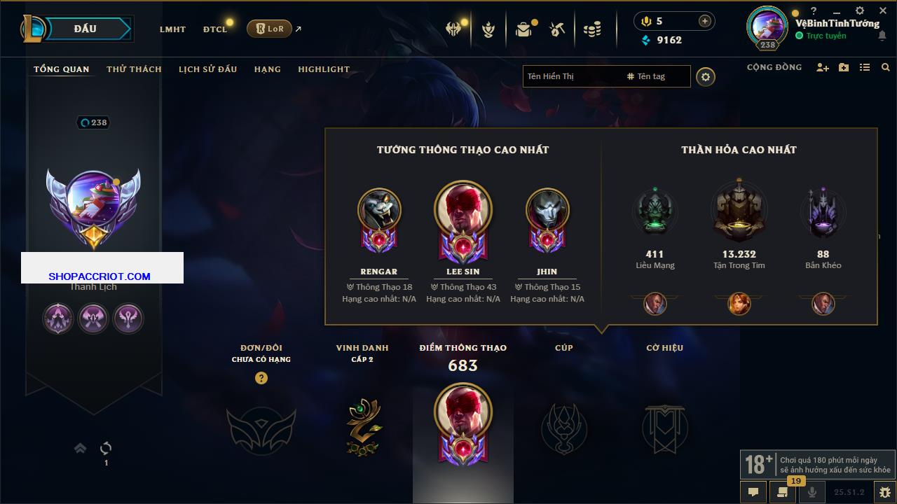 Acc Liên Minh Huyền Thoại/Đấu Trường Chân lý mã số 6876