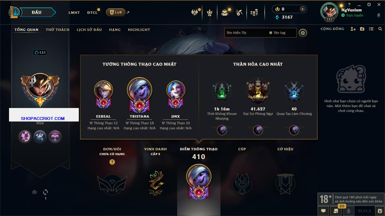 Acc Liên Minh Huyền Thoại/Đấu Trường Chân lý mã số 6877