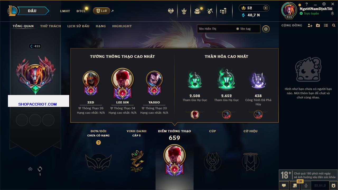 Acc Liên Minh Huyền Thoại/Đấu Trường Chân lý mã số 6886