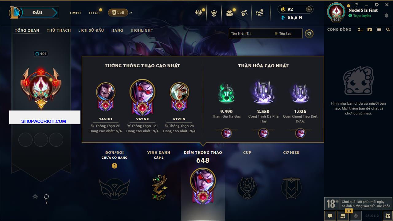 Acc Liên Minh Huyền Thoại/Đấu Trường Chân lý mã số 6887