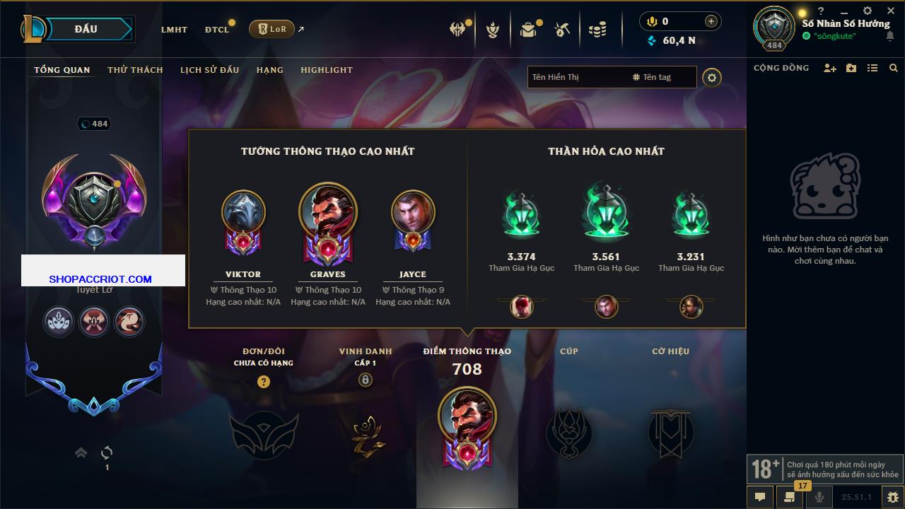 Acc Liên Minh Huyền Thoại/Đấu Trường Chân lý mã số 6890