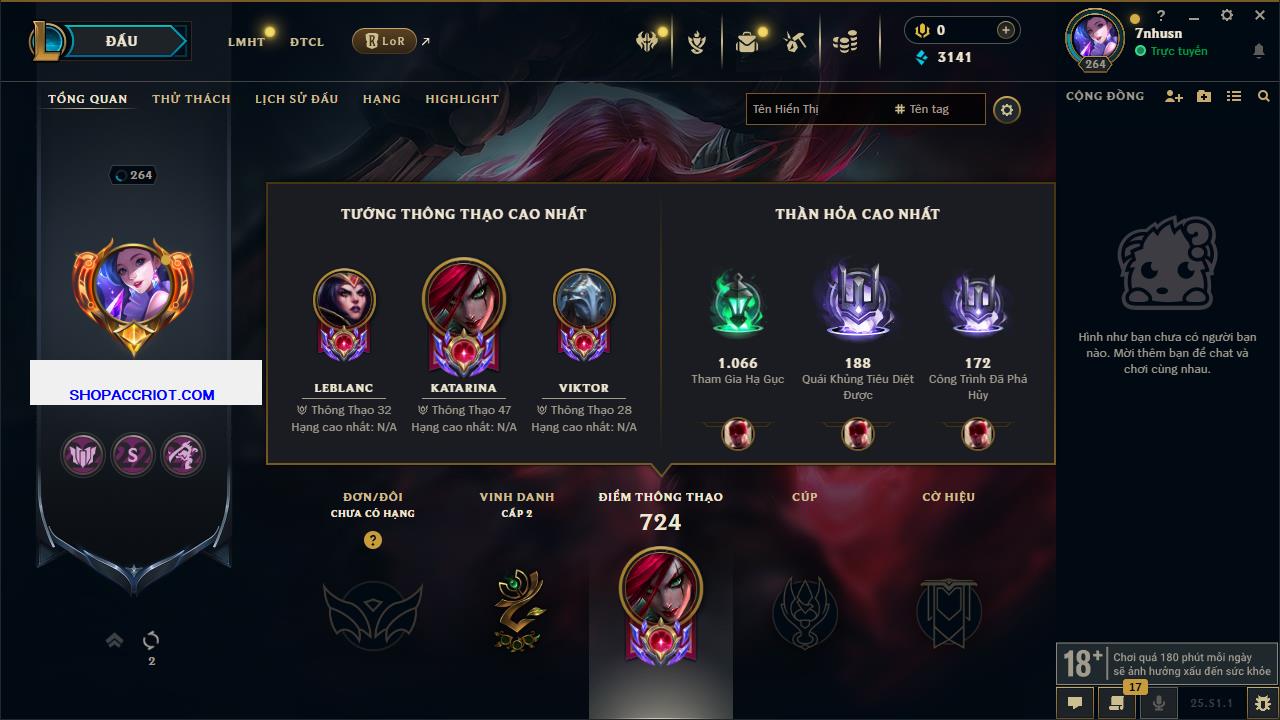 Acc Liên Minh Huyền Thoại/Đấu Trường Chân lý mã số 6895