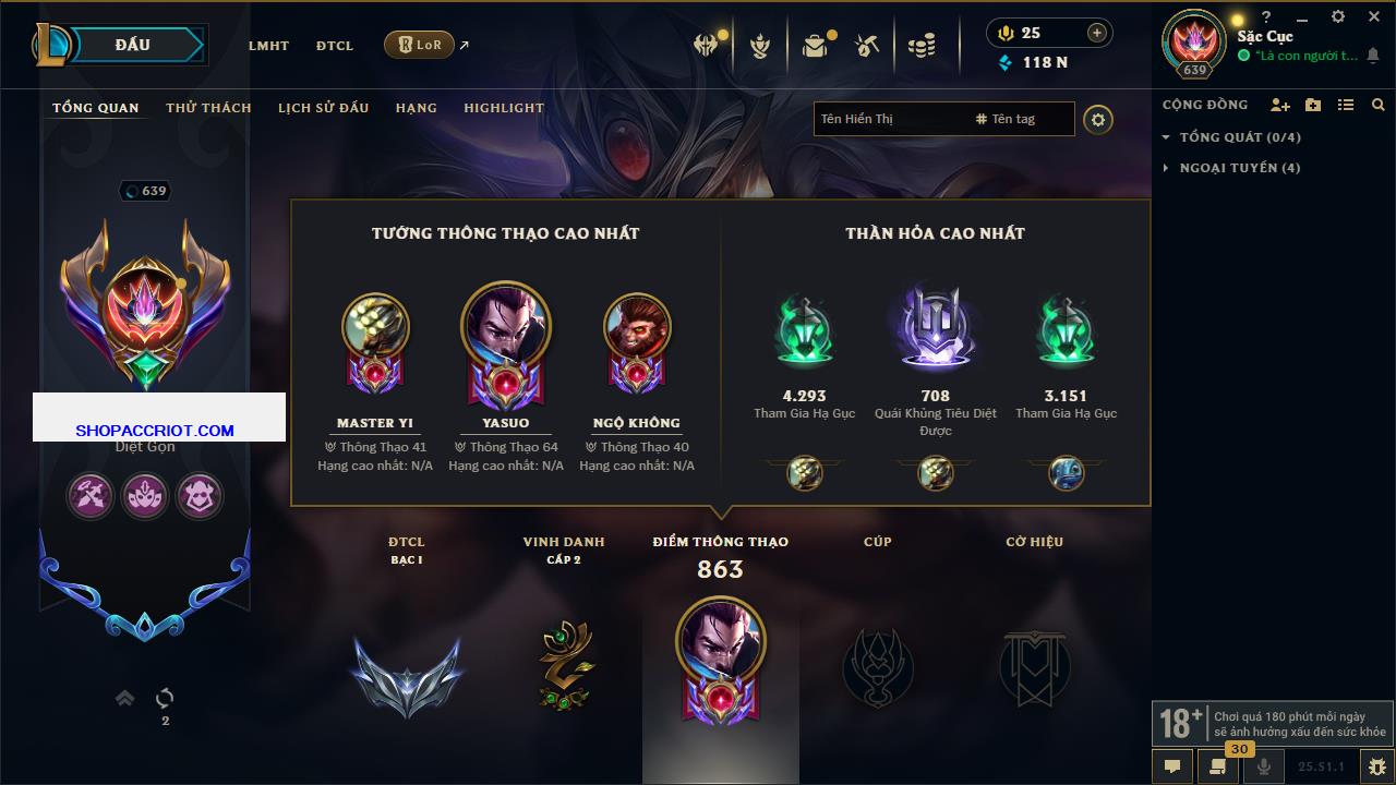 Acc Liên Minh Huyền Thoại/Đấu Trường Chân lý mã số 6907