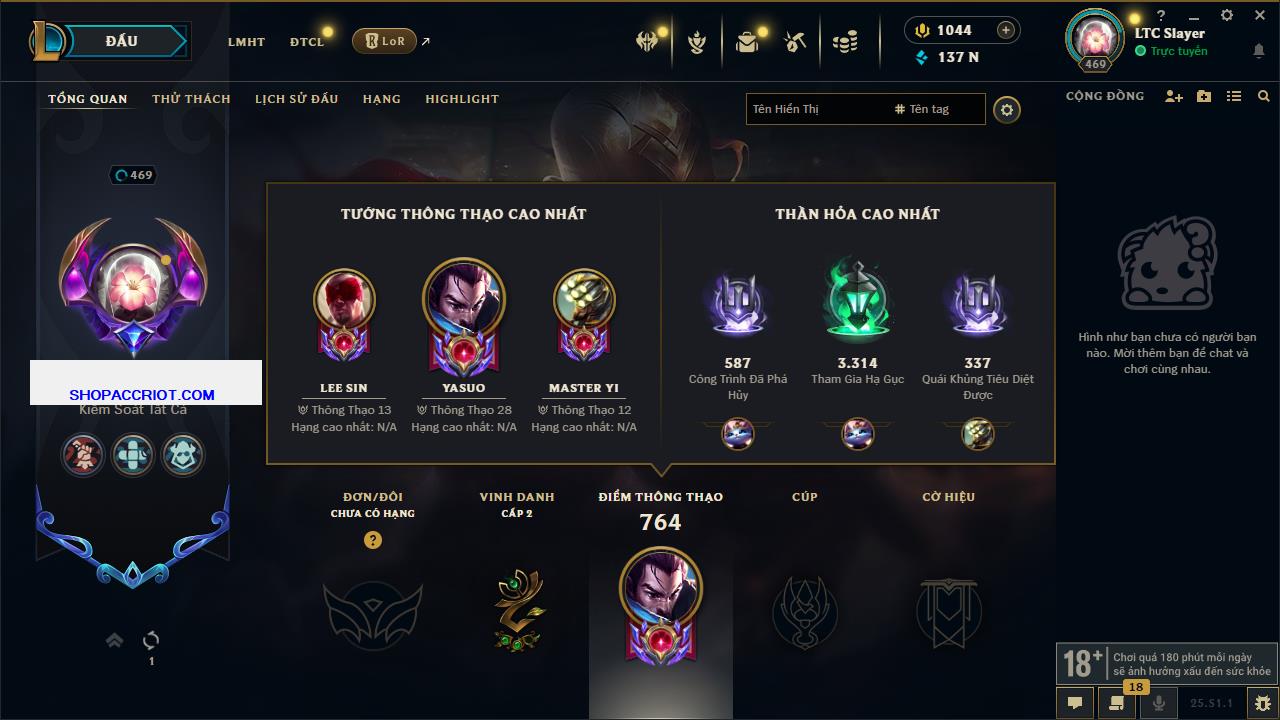 Acc Liên Minh Huyền Thoại/Đấu Trường Chân lý mã số 6913