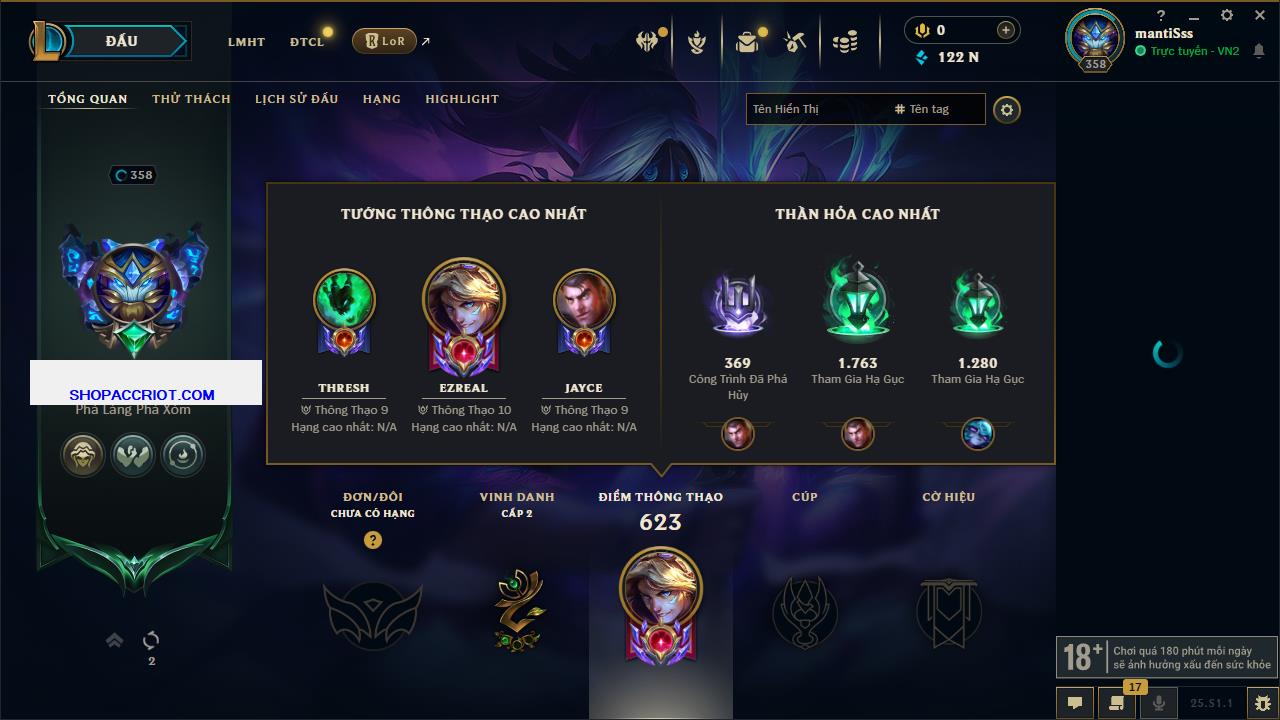 Acc Liên Minh Huyền Thoại/Đấu Trường Chân lý mã số 6915