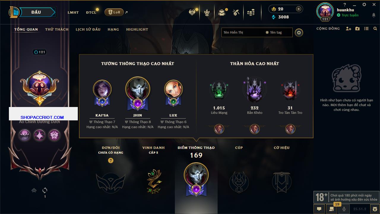 Acc Liên Minh Huyền Thoại/Đấu Trường Chân lý mã số 6919