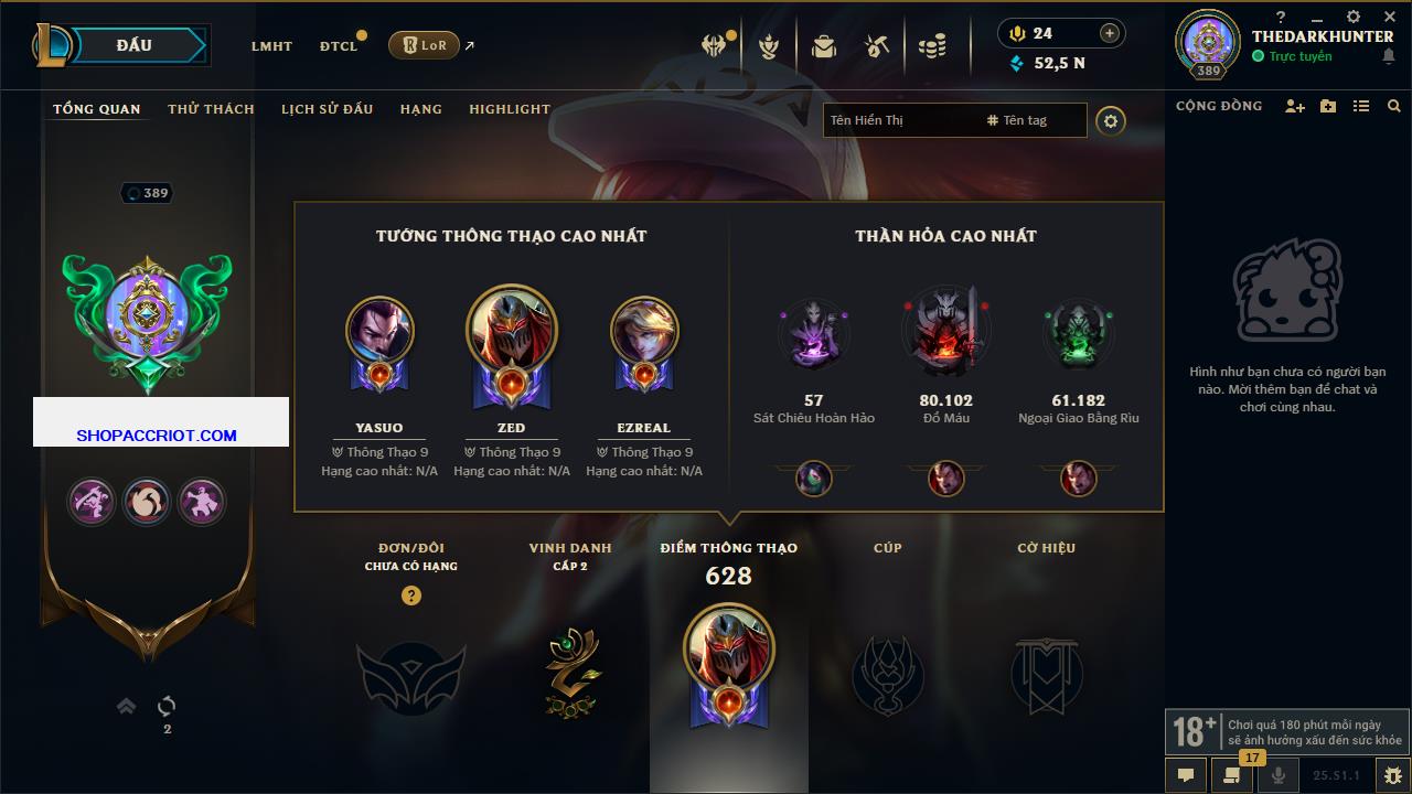 Acc Liên Minh Huyền Thoại/Đấu Trường Chân lý mã số 6920