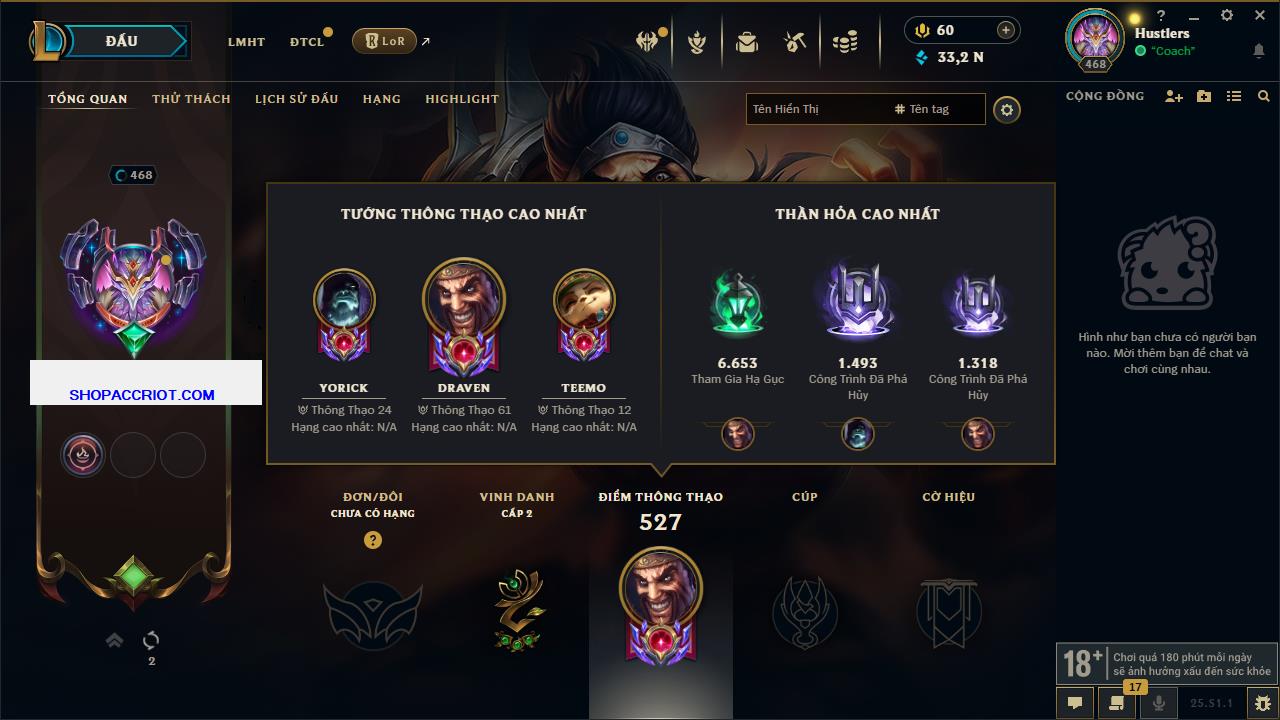 Acc Liên Minh Huyền Thoại/Đấu Trường Chân lý mã số 6922