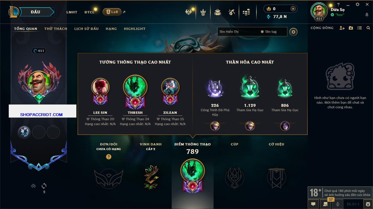 Acc Liên Minh Huyền Thoại/Đấu Trường Chân lý mã số 6926