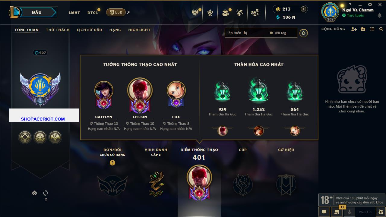 Acc Liên Minh Huyền Thoại/Đấu Trường Chân lý mã số 6938