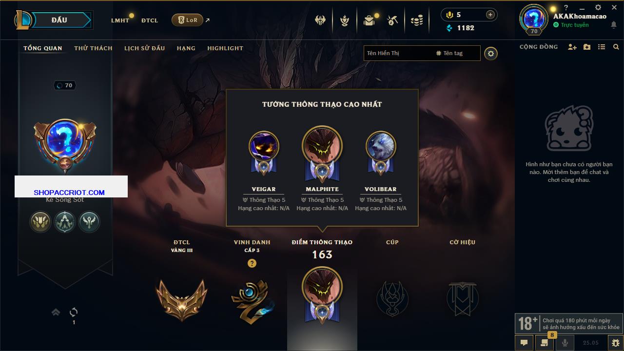 Acc Liên Minh Huyền Thoại/Đấu Trường Chân lý mã số 7486