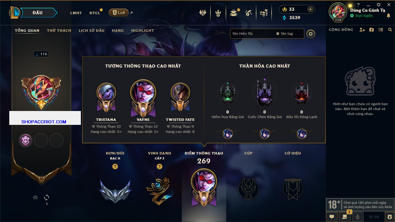 Acc Liên Minh Huyền Thoại/Đấu Trường Chân lý mã số 7571