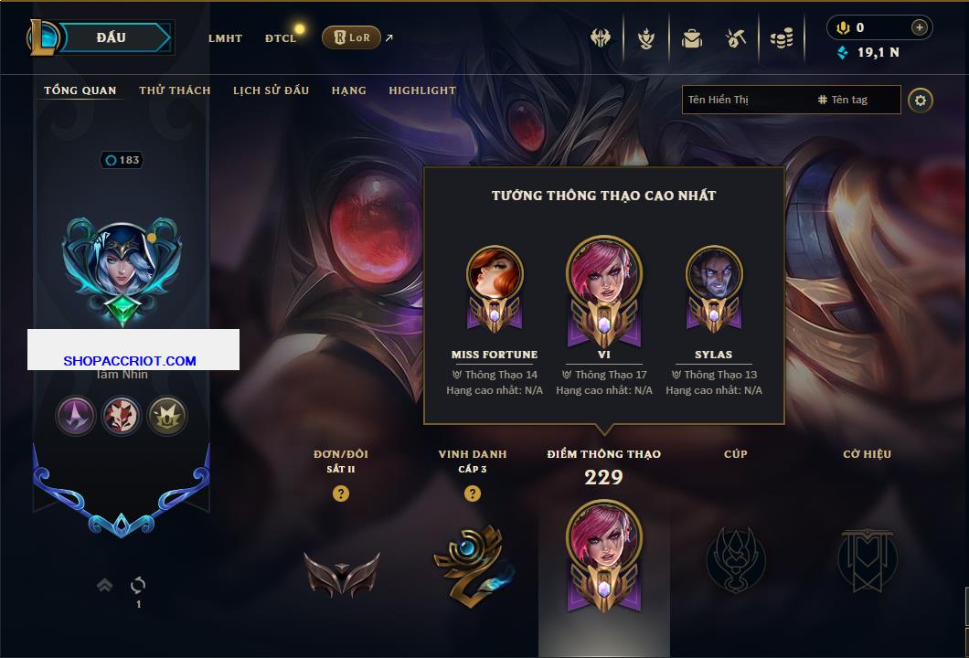 Acc Liên Minh Huyền Thoại/Đấu Trường Chân lý mã số 7611