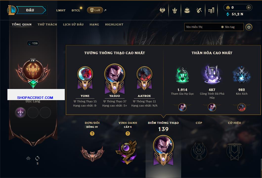 Acc Liên Minh Huyền Thoại/Đấu Trường Chân lý mã số 7637