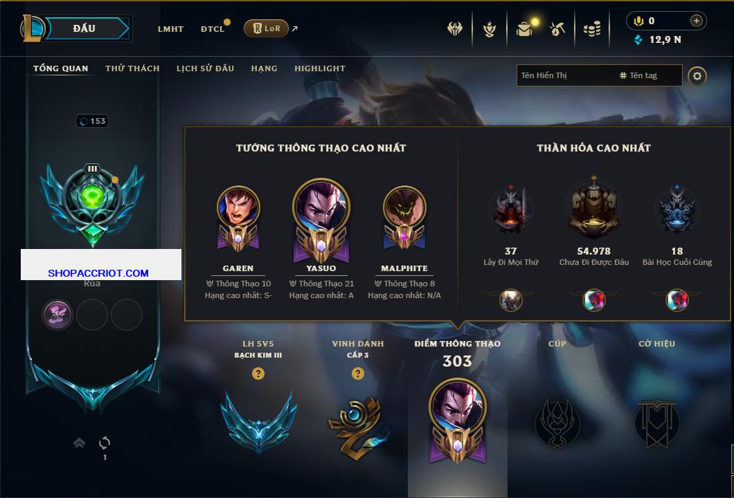 Acc Liên Minh Huyền Thoại/Đấu Trường Chân lý mã số 7656