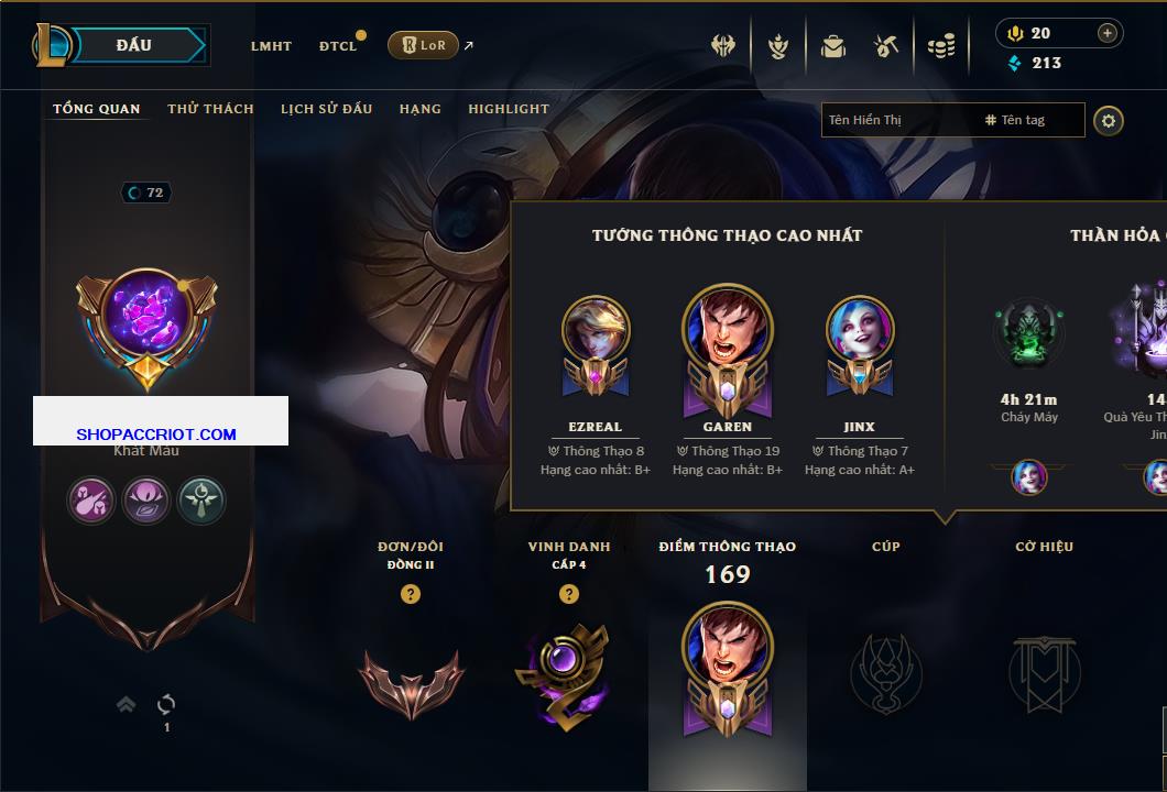 Acc Liên Minh Huyền Thoại/Đấu Trường Chân lý mã số 7657