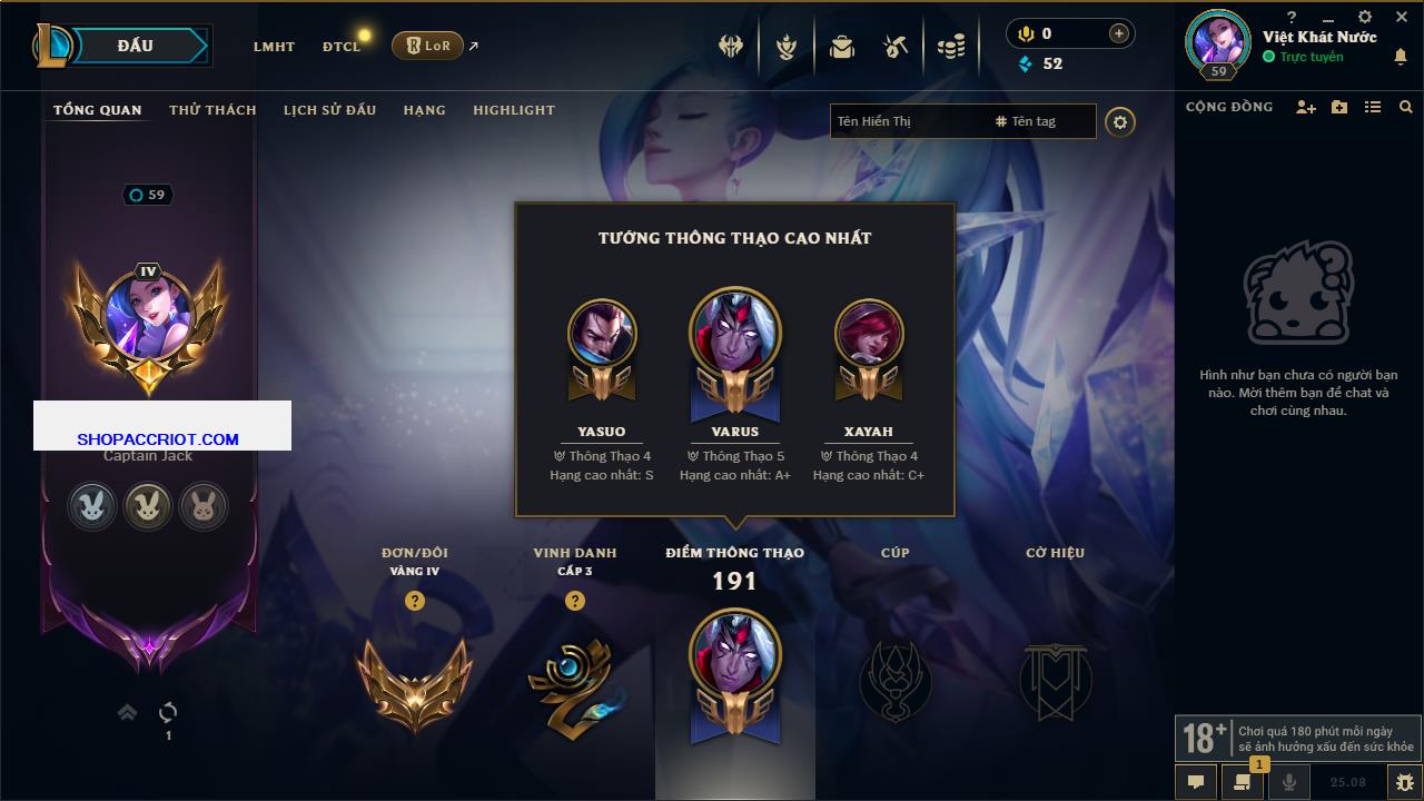 Acc Liên Minh Huyền Thoại/Đấu Trường Chân lý mã số 7764