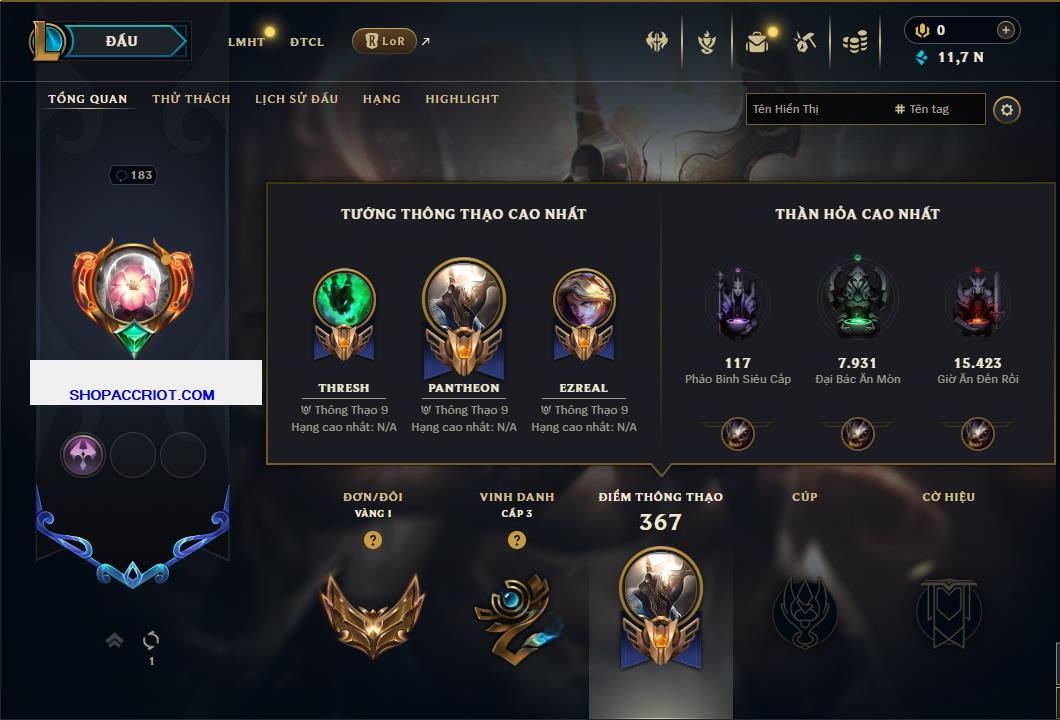 Acc Liên Minh Huyền Thoại/Đấu Trường Chân lý mã số 7768