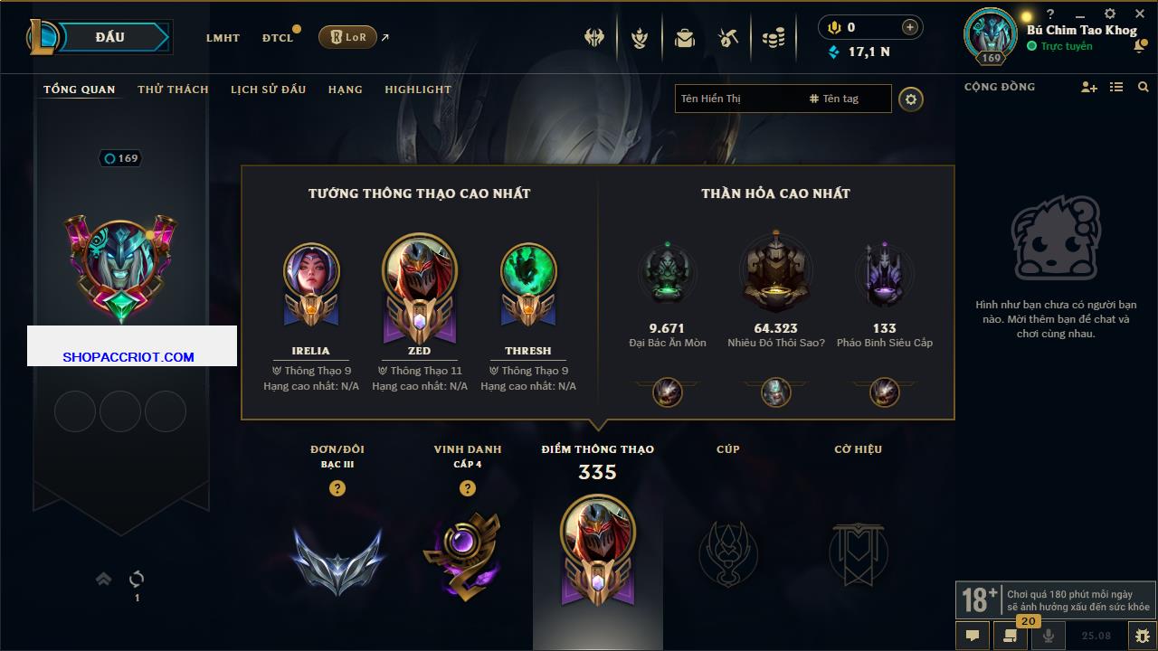 Acc Liên Minh Huyền Thoại/Đấu Trường Chân lý mã số 7770