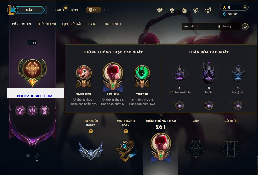 Acc Liên Minh Huyền Thoại/Đấu Trường Chân lý mã số 7774