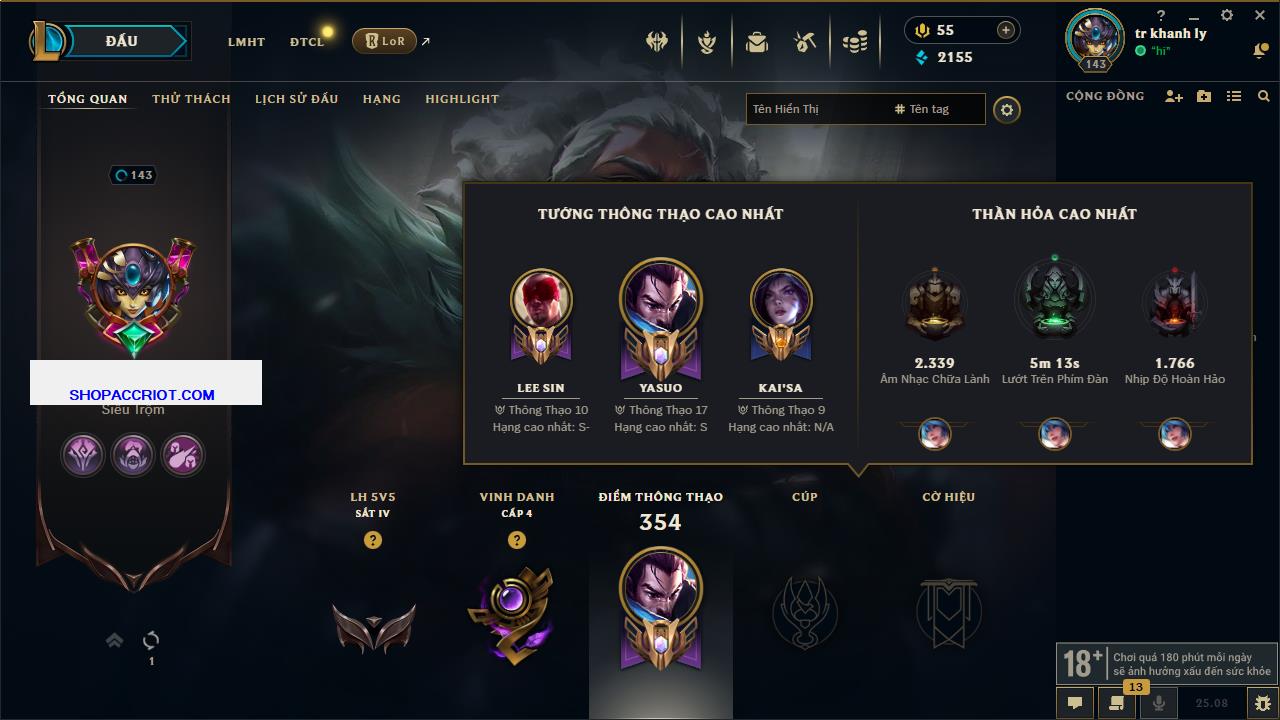 Acc Liên Minh Huyền Thoại/Đấu Trường Chân lý mã số 7777