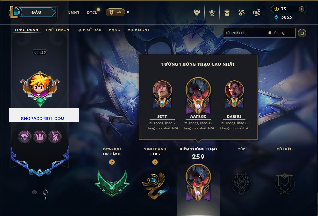 Acc Liên Minh Huyền Thoại/Đấu Trường Chân lý mã số 7780