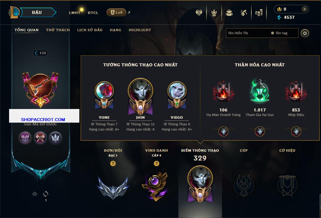 Acc Liên Minh Huyền Thoại/Đấu Trường Chân lý mã số 7782