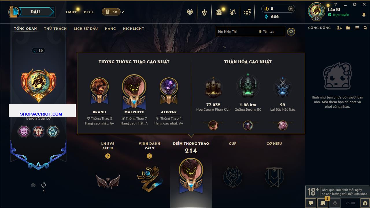 Acc Liên Minh Huyền Thoại/Đấu Trường Chân lý mã số 7805