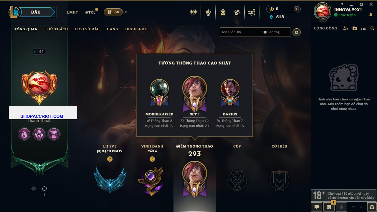 Acc Liên Minh Huyền Thoại/Đấu Trường Chân lý mã số 7809