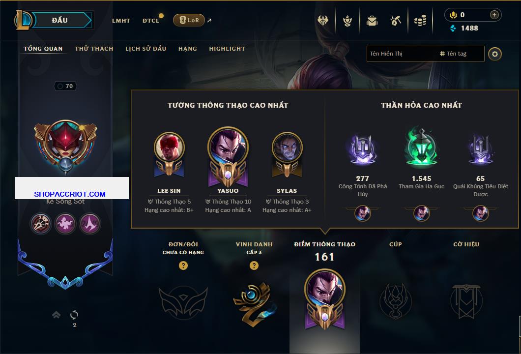 Acc Liên Minh Huyền Thoại/Đấu Trường Chân lý mã số 7812