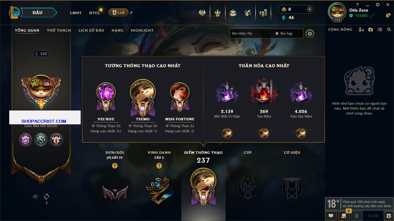 Acc Liên Minh Huyền Thoại/Đấu Trường Chân lý mã số 7816