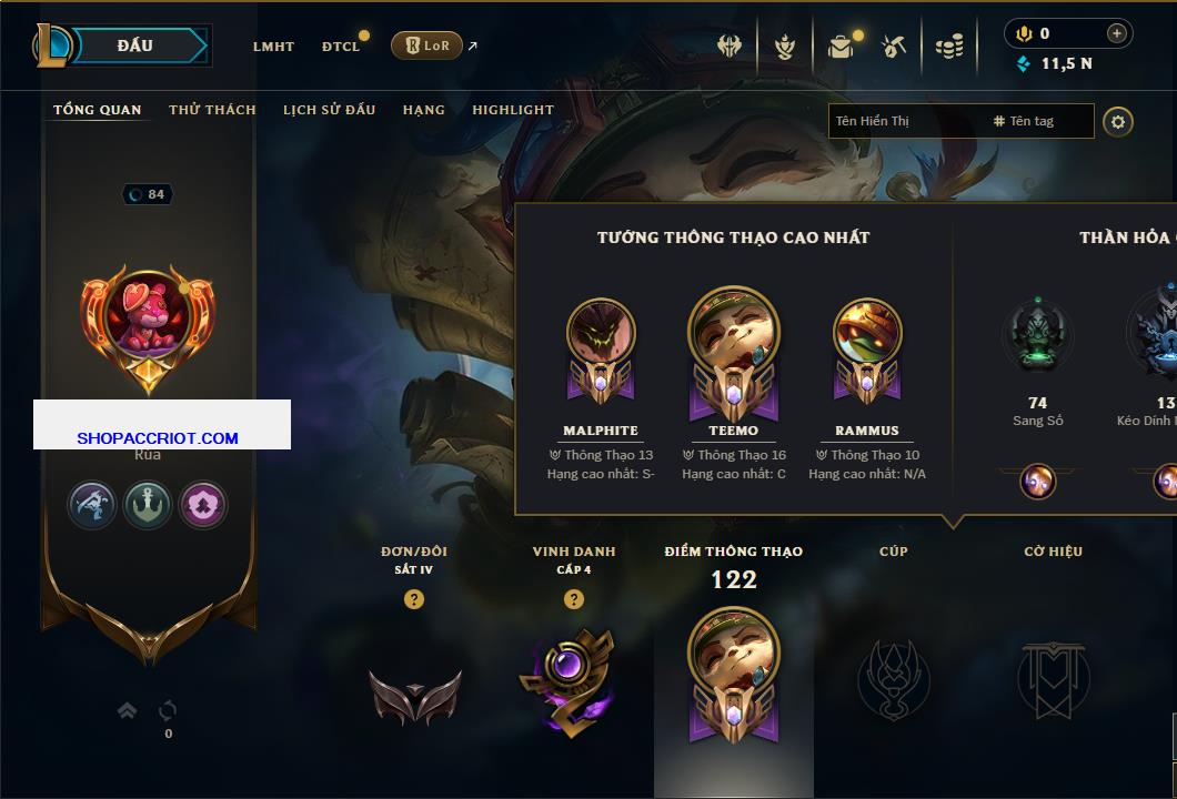 Acc Liên Minh Huyền Thoại/Đấu Trường Chân lý mã số 7827