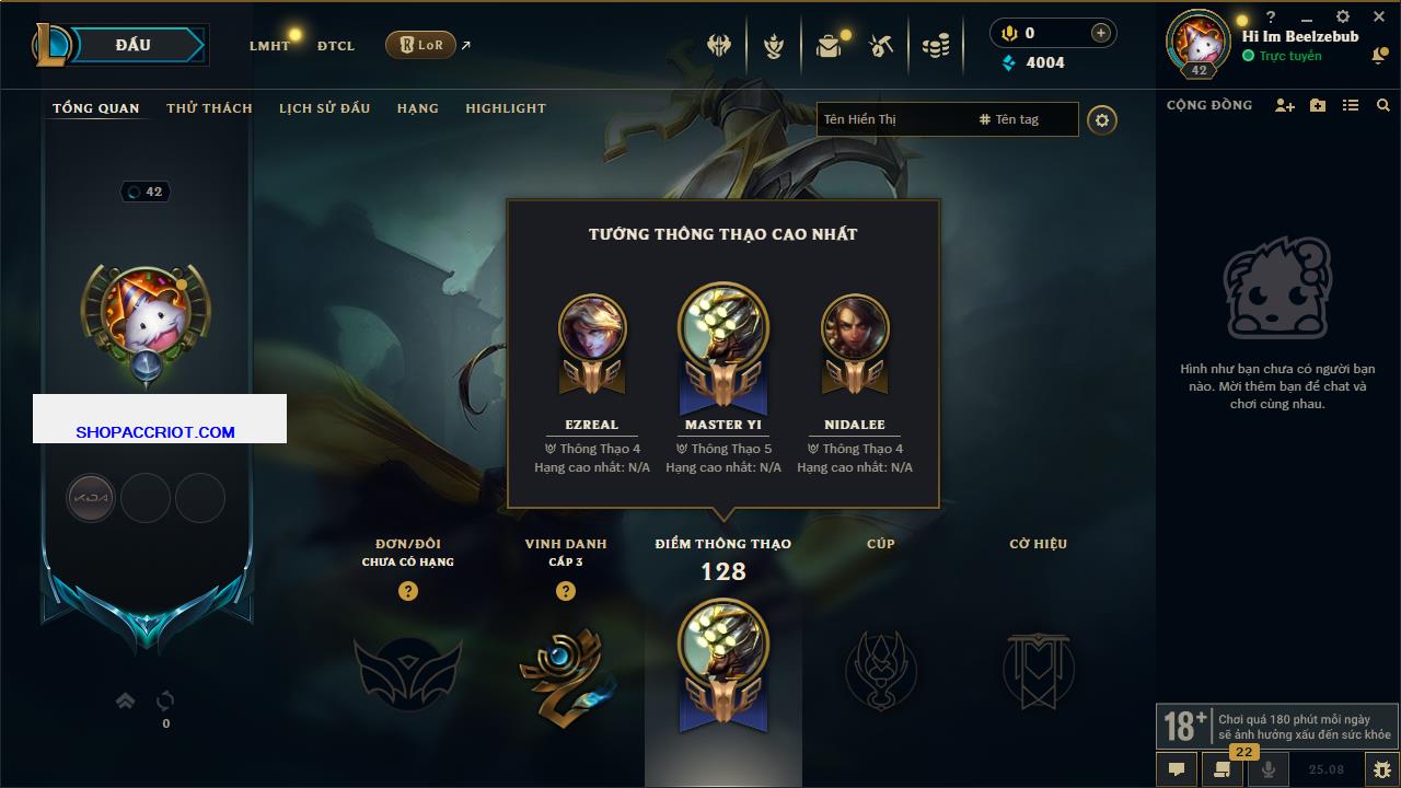 Acc Liên Minh Huyền Thoại/Đấu Trường Chân lý mã số 7828