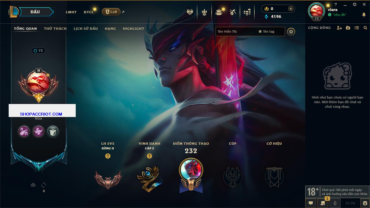 Acc Liên Minh Huyền Thoại/Đấu Trường Chân lý mã số 7831