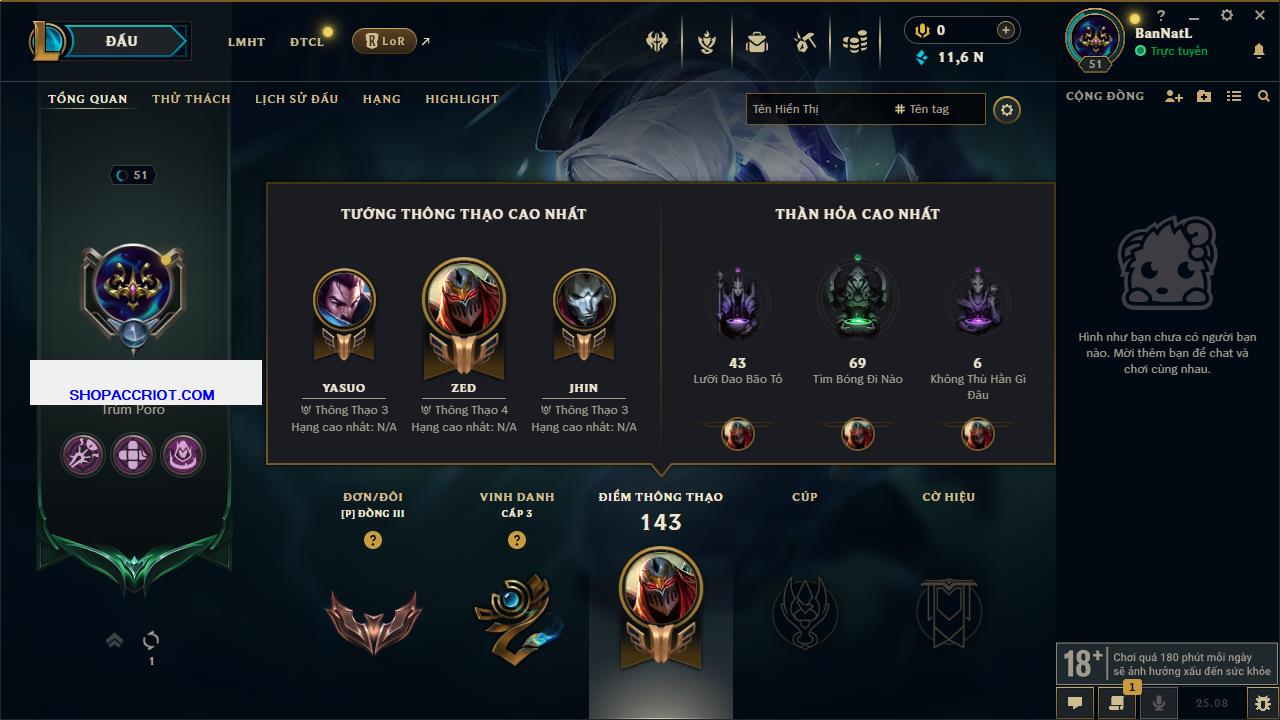 Acc Liên Minh Huyền Thoại/Đấu Trường Chân lý mã số 7832