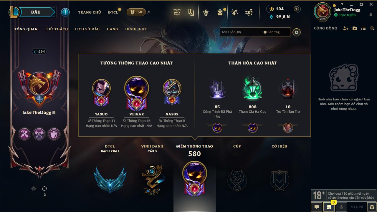 Acc Liên Minh Huyền Thoại/Đấu Trường Chân lý mã số 7842