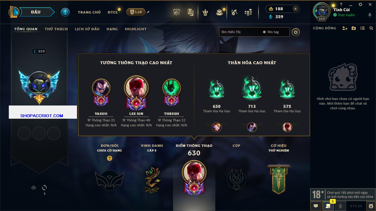 Acc Liên Minh Huyền Thoại/Đấu Trường Chân lý mã số 7848