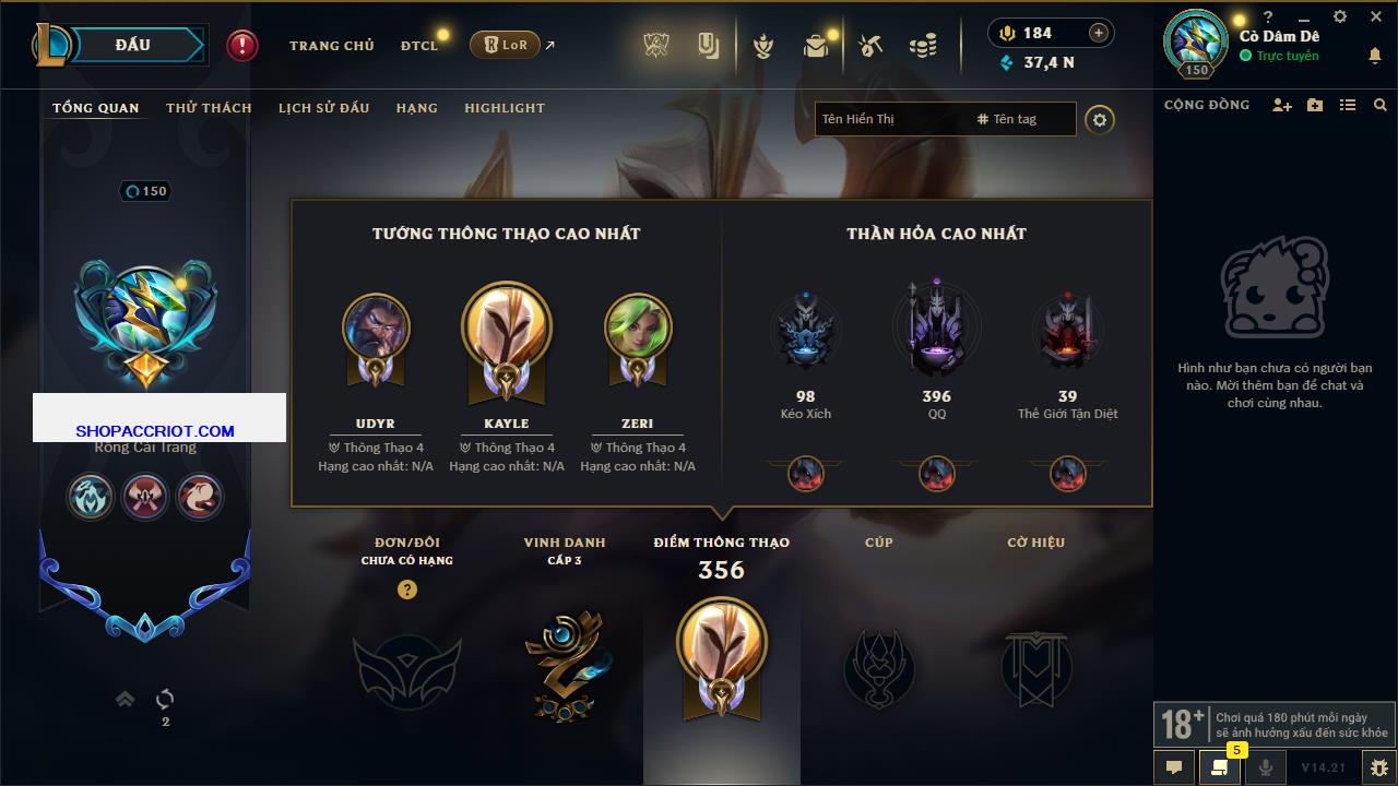 Acc Liên Minh Huyền Thoại/Đấu Trường Chân lý mã số 7850