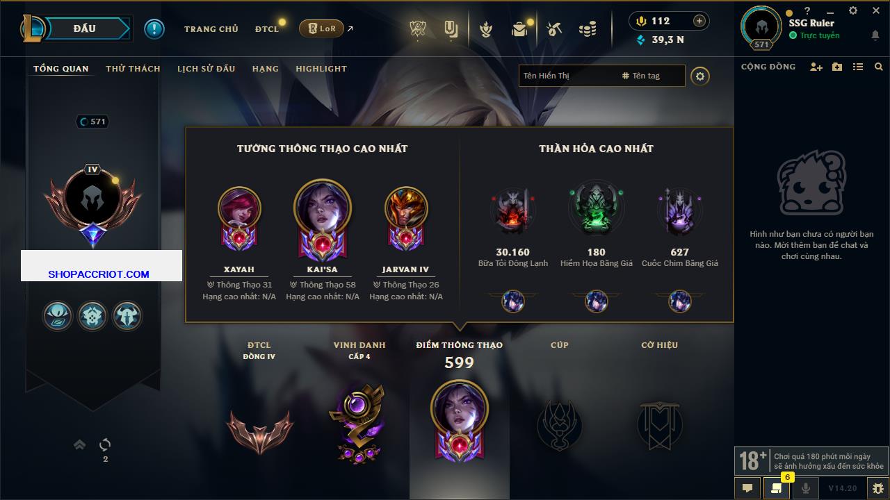 Acc Liên Minh Huyền Thoại/Đấu Trường Chân lý mã số 7852