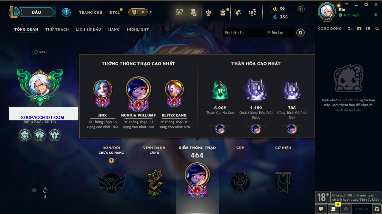 Acc Liên Minh Huyền Thoại/Đấu Trường Chân lý mã số 7855