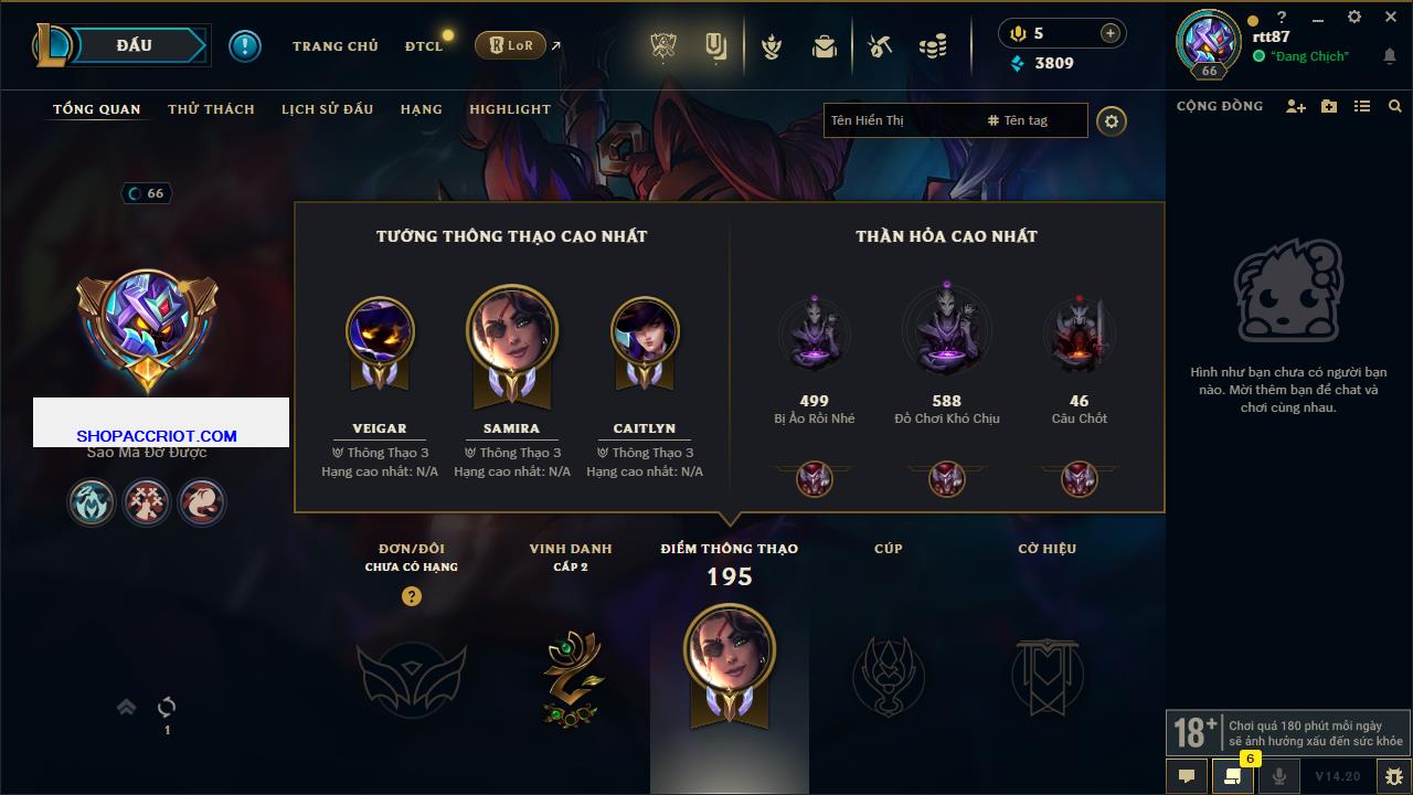 Acc Liên Minh Huyền Thoại/Đấu Trường Chân lý mã số 7862