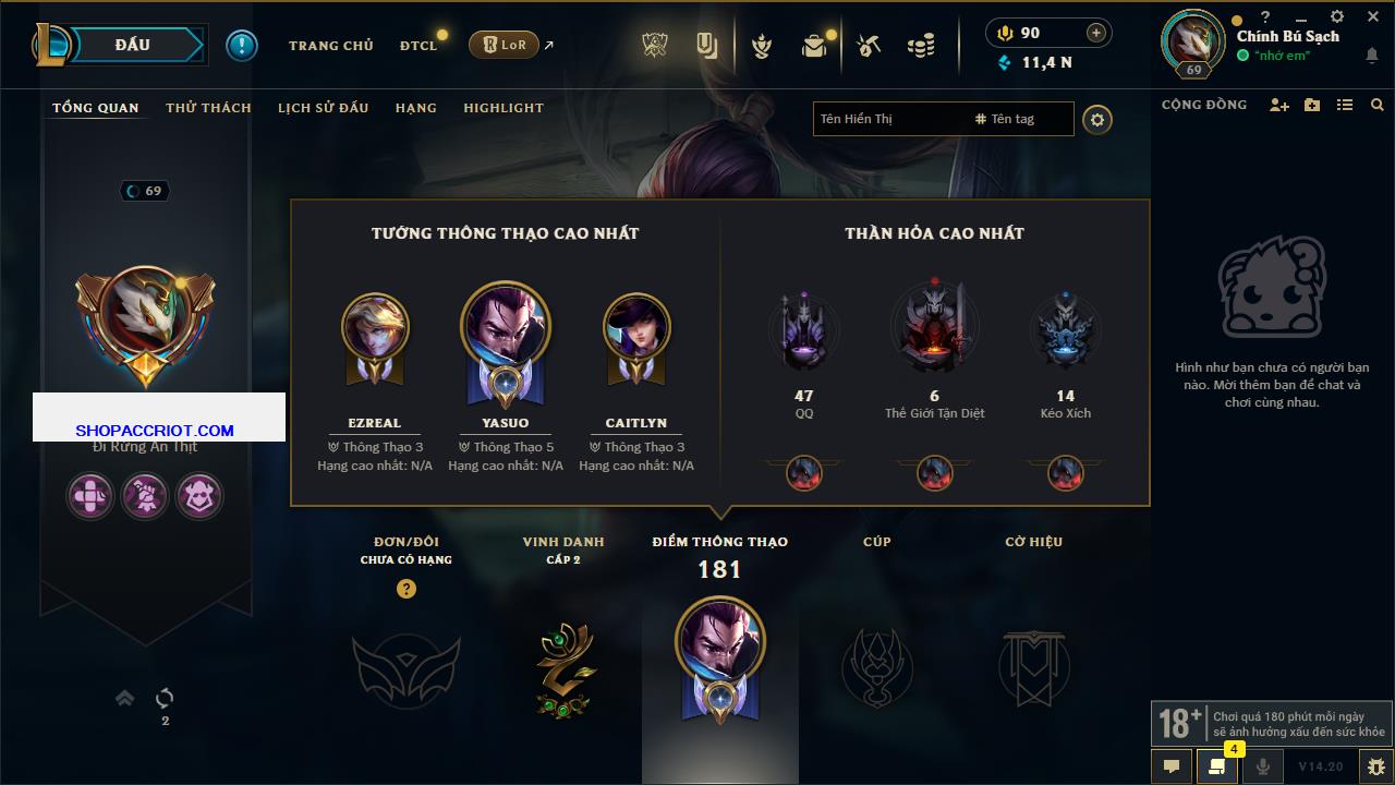 Acc Liên Minh Huyền Thoại/Đấu Trường Chân lý mã số 7882