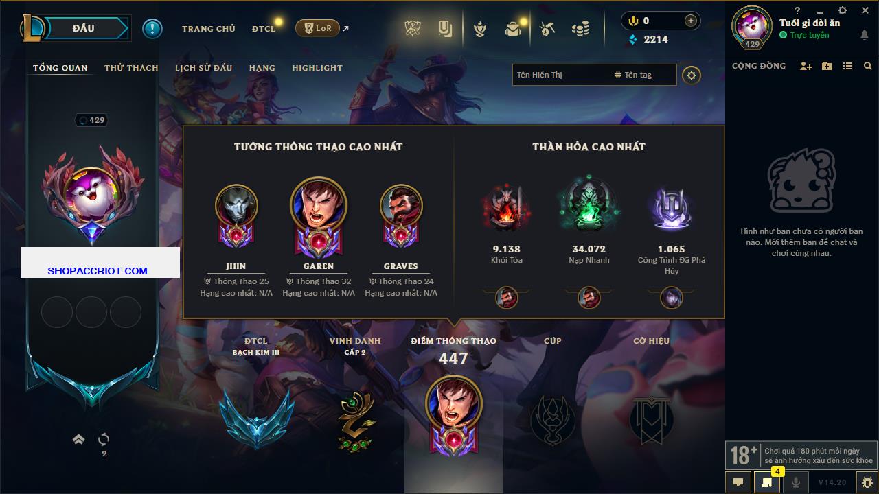 Acc Liên Minh Huyền Thoại/Đấu Trường Chân lý mã số 7887